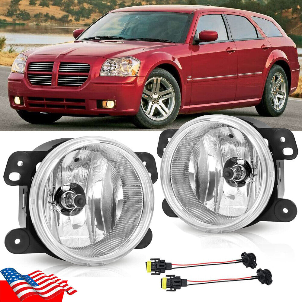 For Dodge Magnum 05-08 Bumper Pair Fog Light Driving Lamp Replacement Clear Lens