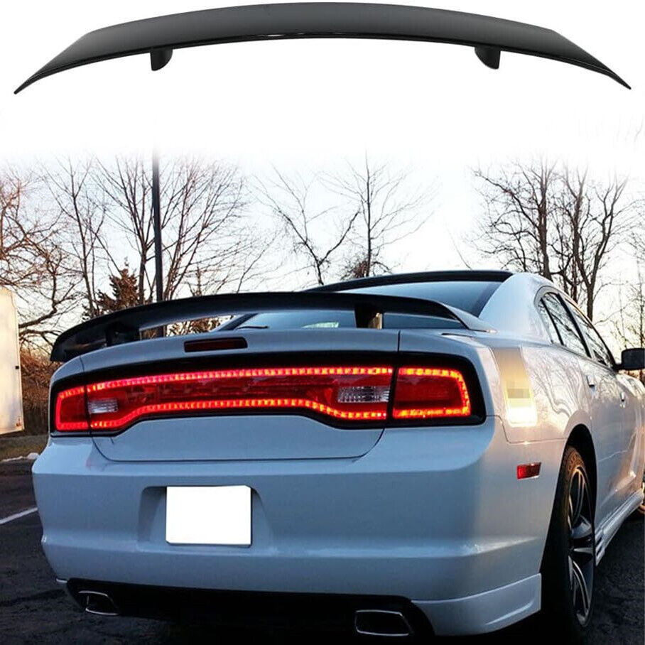 REAR SPOILER FOR 2011-14 DODGE CHARGER Super Bee Style GLOSS BLACK