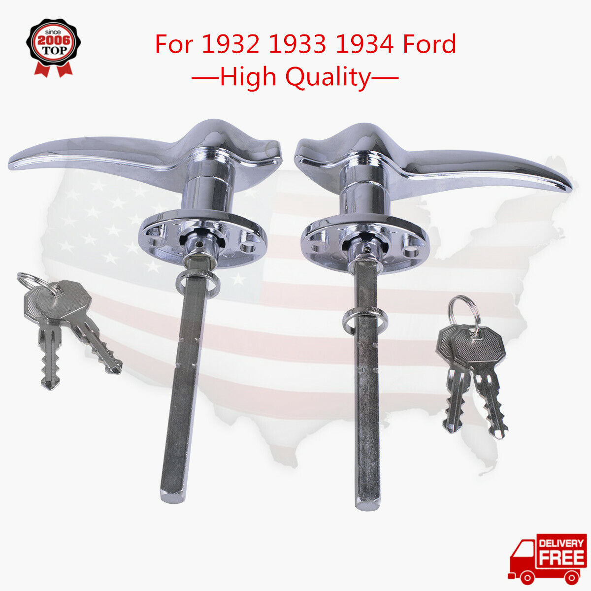 LOCKS Outside Locking Door Handles For 1932 Ford 3 Window 1933 1934 For MATCHING