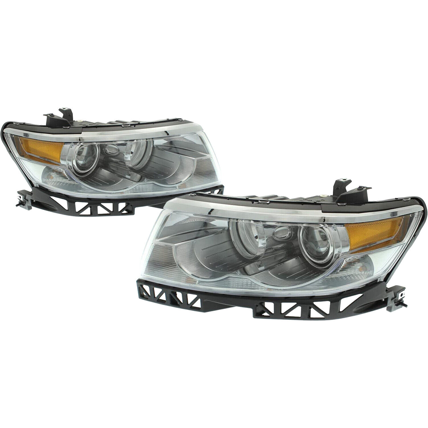 Driver Passenger Halogen Headlight Set Fits 06-09 Lincoln MKZ Zephyr CAPA