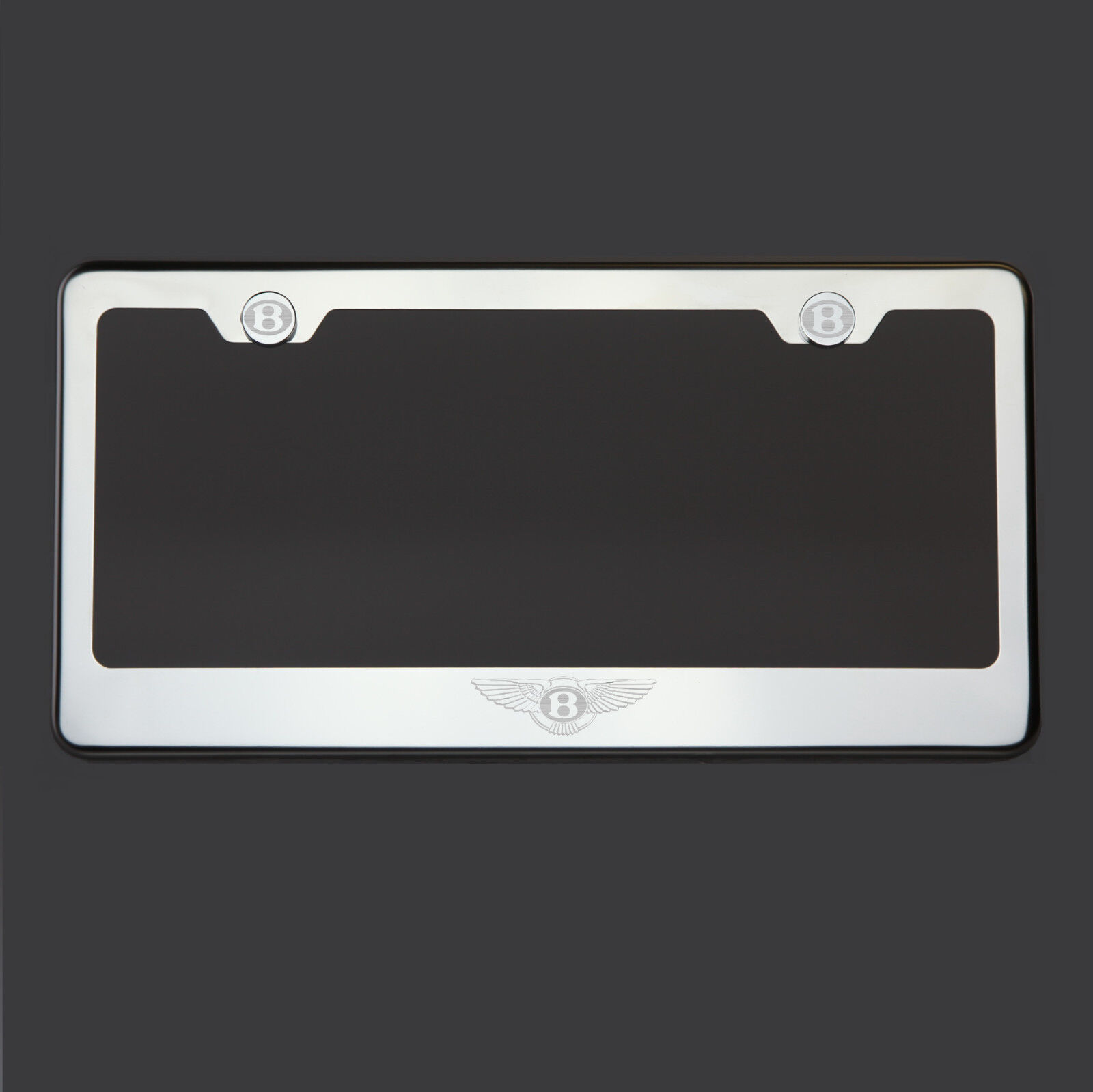Mirror Chrome Bentley Logo Laser Etched T304 Stainless Steel License Plate Frame