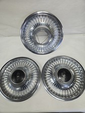 Set Of 3 1974-79 Oldsmobile Cutlass Omega 14inch Stainless Steel Hub Cap OEM GM picture