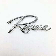 1964 1965 Buick Riviera Trunk Script Emblem Tail Panel 6 Flat Spade Pin OEM picture