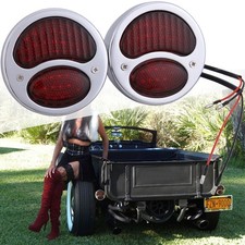 Set of 2 Premium Polished Stainless Steel Taillight For Ford 1928‑1931 picture