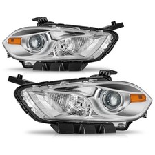 Pair LH&RH For 2013 2014 2015 2016 Dodge Dart Halogen Chrome Projector Headlight picture