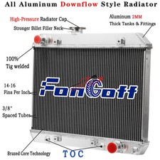 2-Row Aluminum Radiator for 1964-1967 Pontiac / Le-Mans/Tempest/GTO 3.8L 6.6L picture
