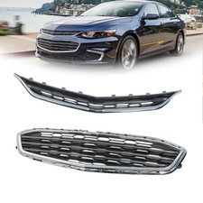 For Chevrolet Malibu 2016-2018 Chrome Front Bumper Upper Lower Honeycomb Grille picture