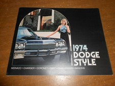 1974 Dodge Style Monaco Dart Charger Coronet Plymouth Challenger Sales Brochure picture