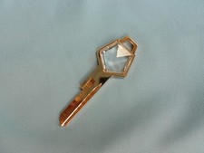 MOPAR GOLD CRYSTAL NOS KEY BLANK PENTASTAR DODGE PLYMOUTH CHRYSLER 1969 - 1989 picture