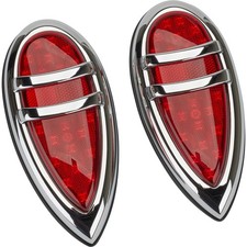 Speedway Motors 1938-1939 Lincoln Zephyr LED Retrofit Tail Lights Pair Kit picture