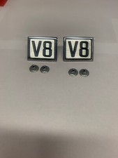 65 66  Pontiac Beaumont Canso Fender V-8 Emblems Pair # 5737239.   picture