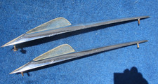 1955 Studebaker Speedster Fender Top Ornament Pr Very Shinny Chrome OEM # 299443 picture