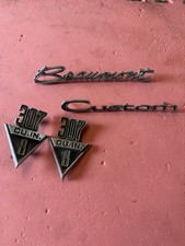 PONTIAC BEAUMONT CUSTOM 1969 OEM EMBLEM V8 307cu ENGINE — RARE— picture