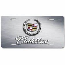 Cadillac Cadi Wreath Inspired Art FLAT Aluminum License Plate Tag Silver look picture