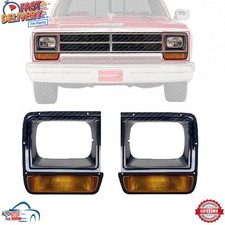 NEW FRONT HEADLAMP DOOR / BEZEL LEFT RIGHT FOR 1986-1990 DODGE RAMCHARGER D150 picture