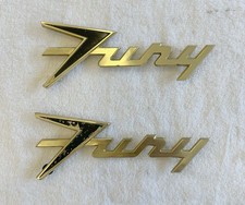1959 Plymouth Sport Fury Quarter Panel Emblems PAIR GOLD Finish MP2-P 59 2dr HT picture