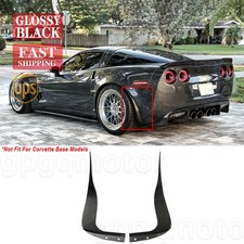 For Chevy Corvette C6 Z06 ZR1 2005-2013 Gloss Black Rear Splash Guards Mud Flaps picture