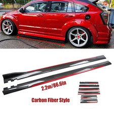 For Dodge Caliber SRT4 Carbon Fiber 86.6in Side Skirt Extension Spoiler Splitter picture