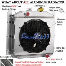 4 Row Radiator w/ Shroud Fan For 1949-1952 Studebaker Deluxe 2R6/2R11/2R10. picture