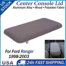 For Ford Ranger 1998-03 Center Console Lid Armrest Cover Aluminum Wood Polyester picture