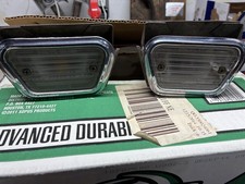 1968 Ford Mustang Original Front Fender Side Market Lights W/ Lenses & Brackets picture