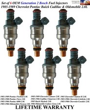 OEM Gen2 Bosch Set of 6 Fuel Injectors For 1985-1986 Oldsmobile Firenza 2.8L V6 picture