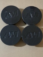 4 American Muscle Wheel Center Caps Size 2 1/2”, Matte Black picture