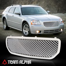 Fits 2005-2008 Dodge Magnum LX Chrome Badgeless Diamond Mesh Front Bumper Grille picture