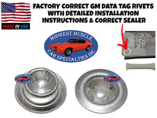 GM Chevy Pontiac Oldsmobile Factory Correct Firewall Cowl Data Plate Tag Rivets  picture