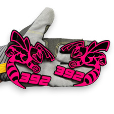 392 Hornet BEE Pink/Black Car Badge Fender Emblems Aggressive Decal 2 PC picture