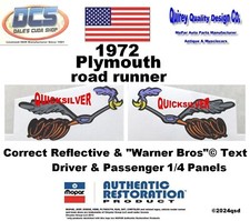 1972 Plymouth Road Runner Reflective Running Bird Set 2964112 + 113 New MoPar US picture