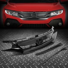 For 16-21 Honda Civic Coupe/Sedan/Hatchback Glossy OE Style Front Bumper Grille picture