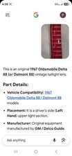 NOS 1967 Oldsmobile Delta 88 RIGHT TAIL LIGHT LENS Please see description&pics. picture