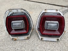 1968 Ford Falcon OEM Tail Light Assemblies Bezels LH RH Original Pair Used Good picture