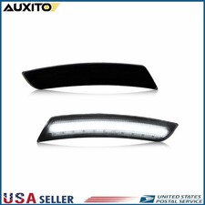 For 2015-2020 Cadillac CTS ATS Smoked Lens White LED Front Side Marker Lights 2X picture