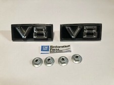67 Pontiac Beaumont Canso Fender V-8 Emblems Pair # 3393918.   1967 picture
