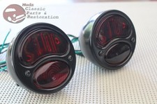 Ford Model A Hot Rat Street Rod Custom Car Truck Stop Lens Black Tail Lights picture