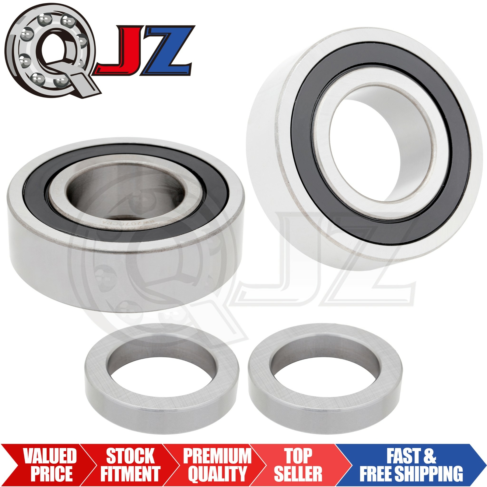 [2-Pack] RW207CCRA REAR Wheel Bearing w/ Lock Collar for 1979-1983 Ford Fairmont