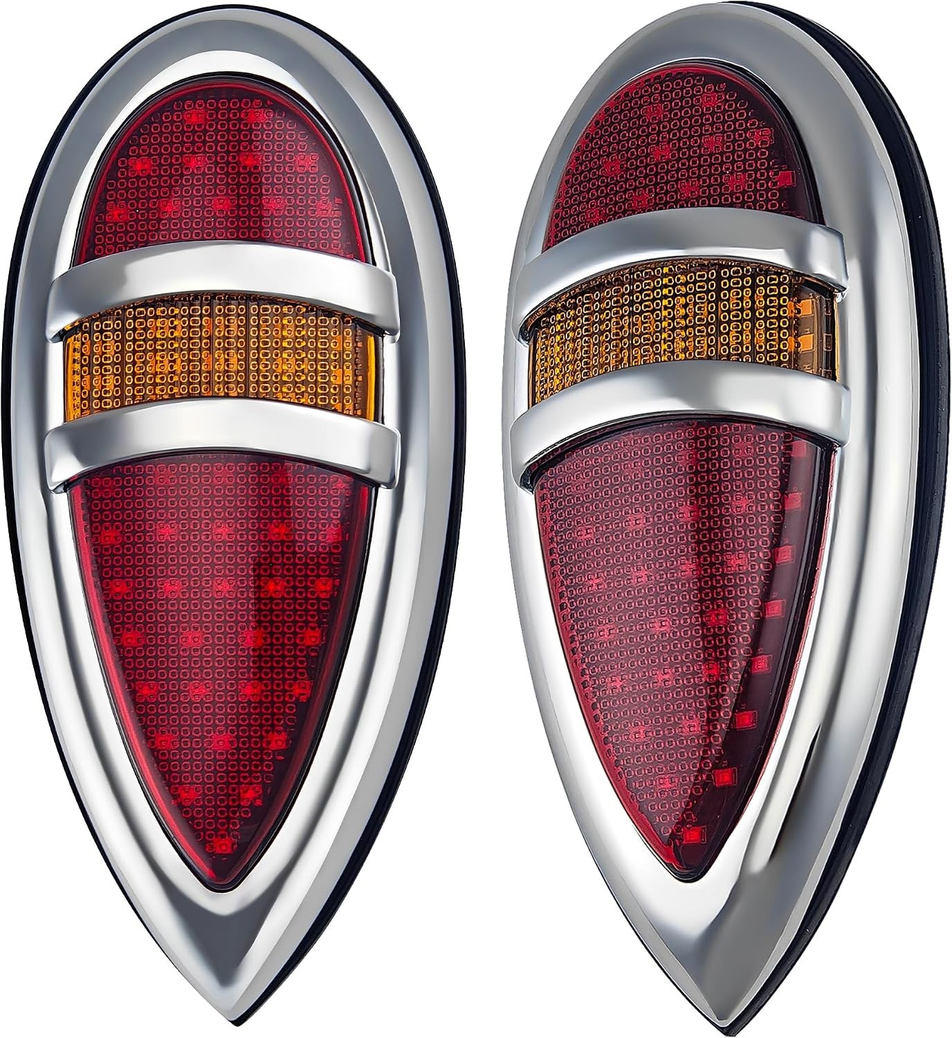 2Pcs Tear Drop LED Tail Light Pair Kit for 1938-1939 Lincoln Zephyr LED Retrofit