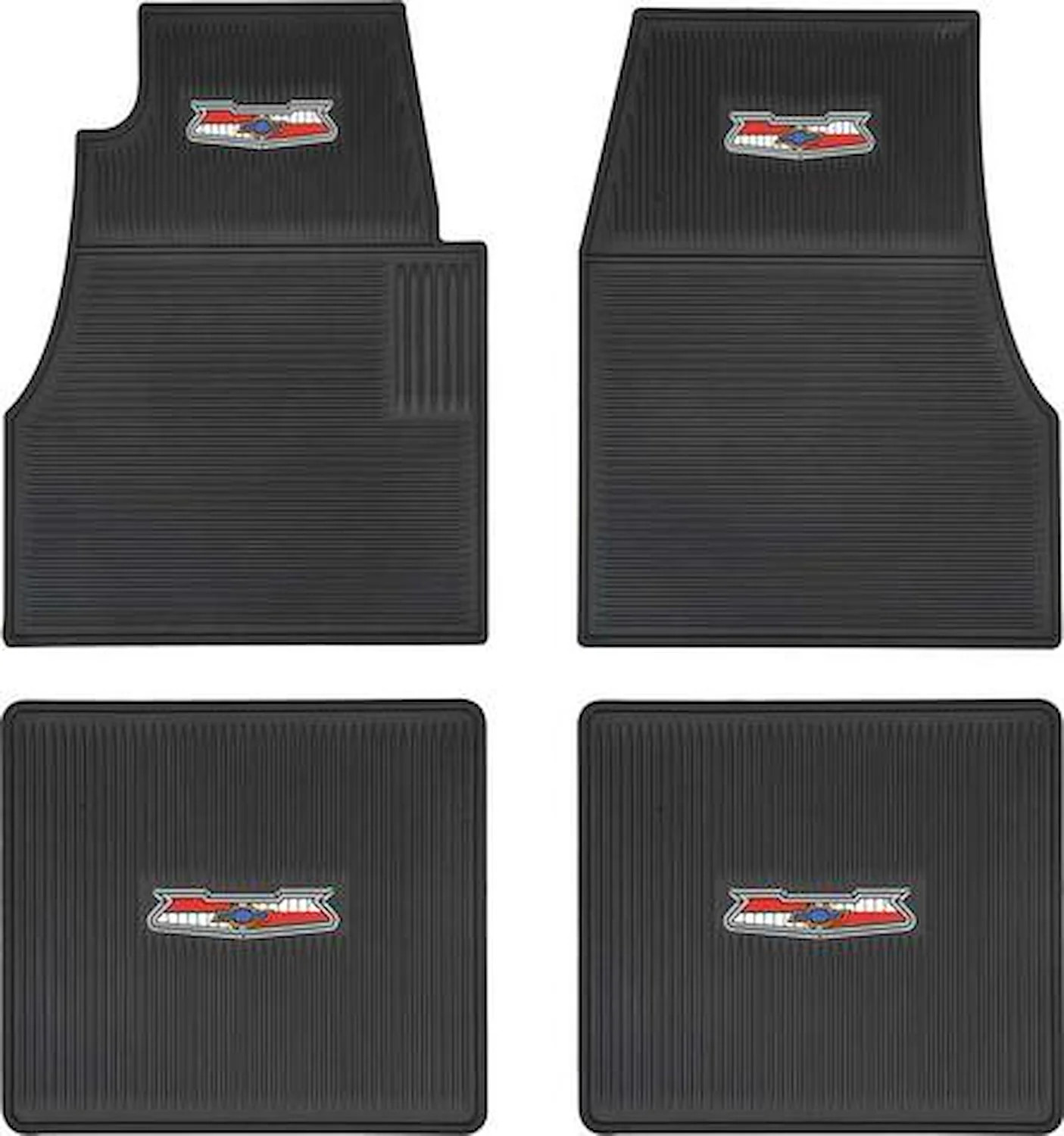 OER M55201 Ribbed Rubber Floor Mat Set for 1955-1957 Chevrolet Bel Air [With