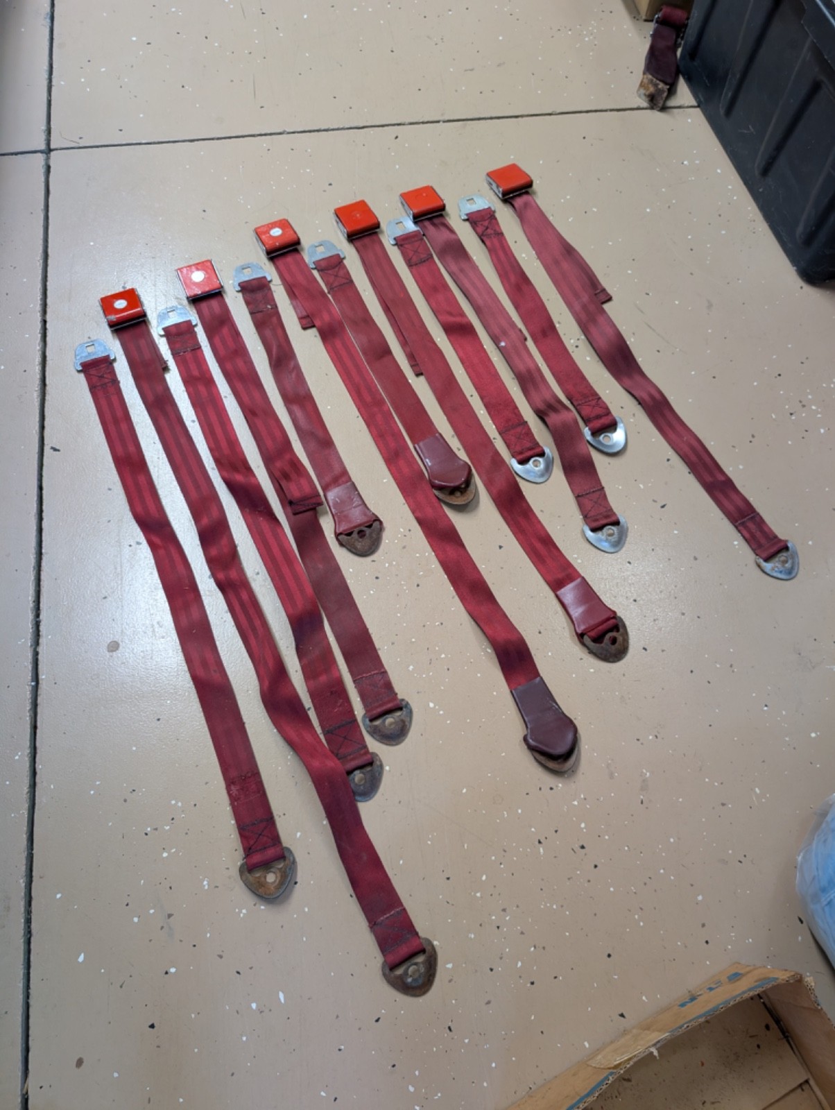 1960's Chevrolet Red Seat Belts Six Complete Impala Bel Air Biscayne 1962 1963