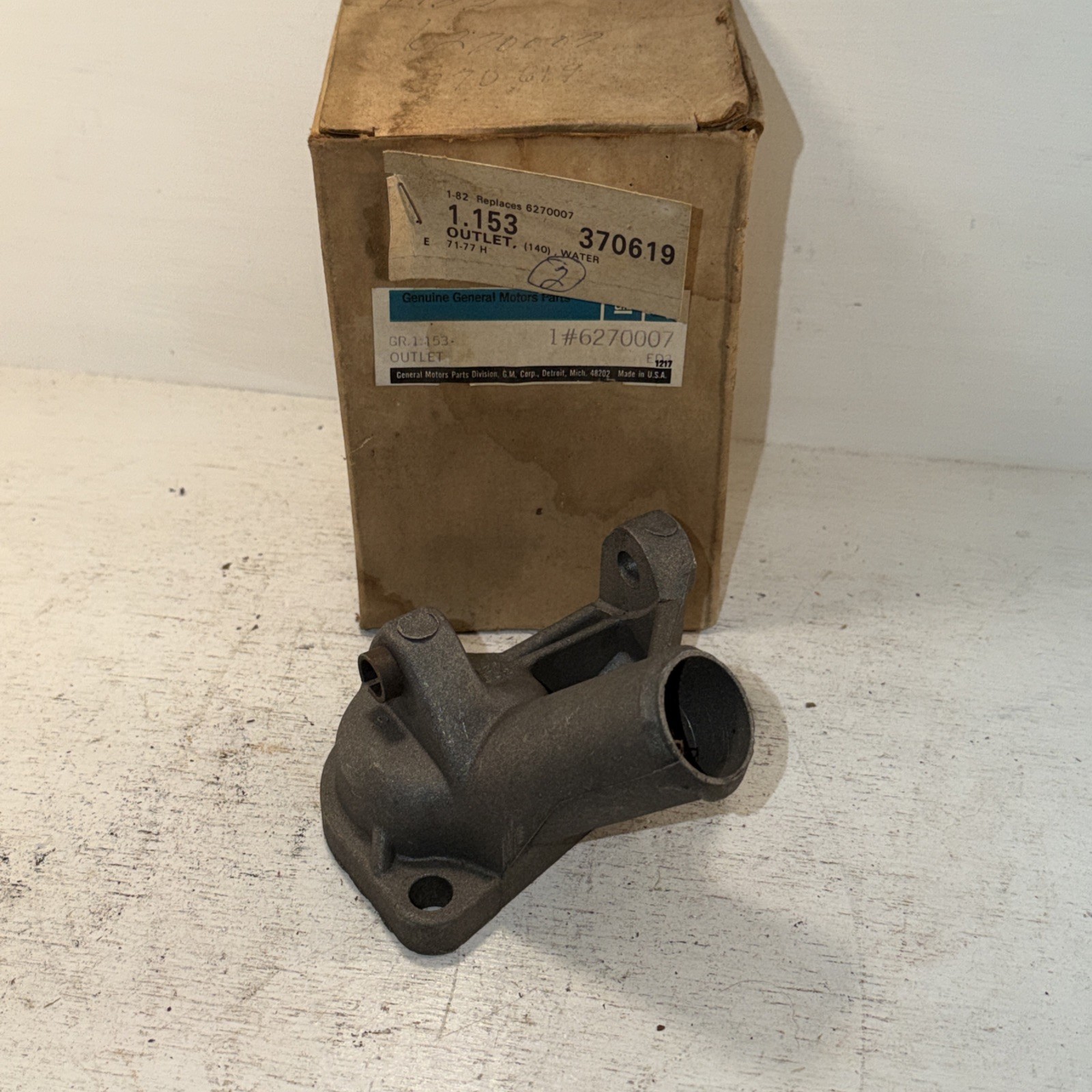 NOS OEM 6270007 GM 1971 – 1975 Chevrolet Vega Monza Engine Water Outlet 75 Monza
