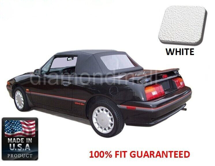 Fits: 1990-June 1992 WHITE Mercury Capri Convertible soft Top & Plastic Window