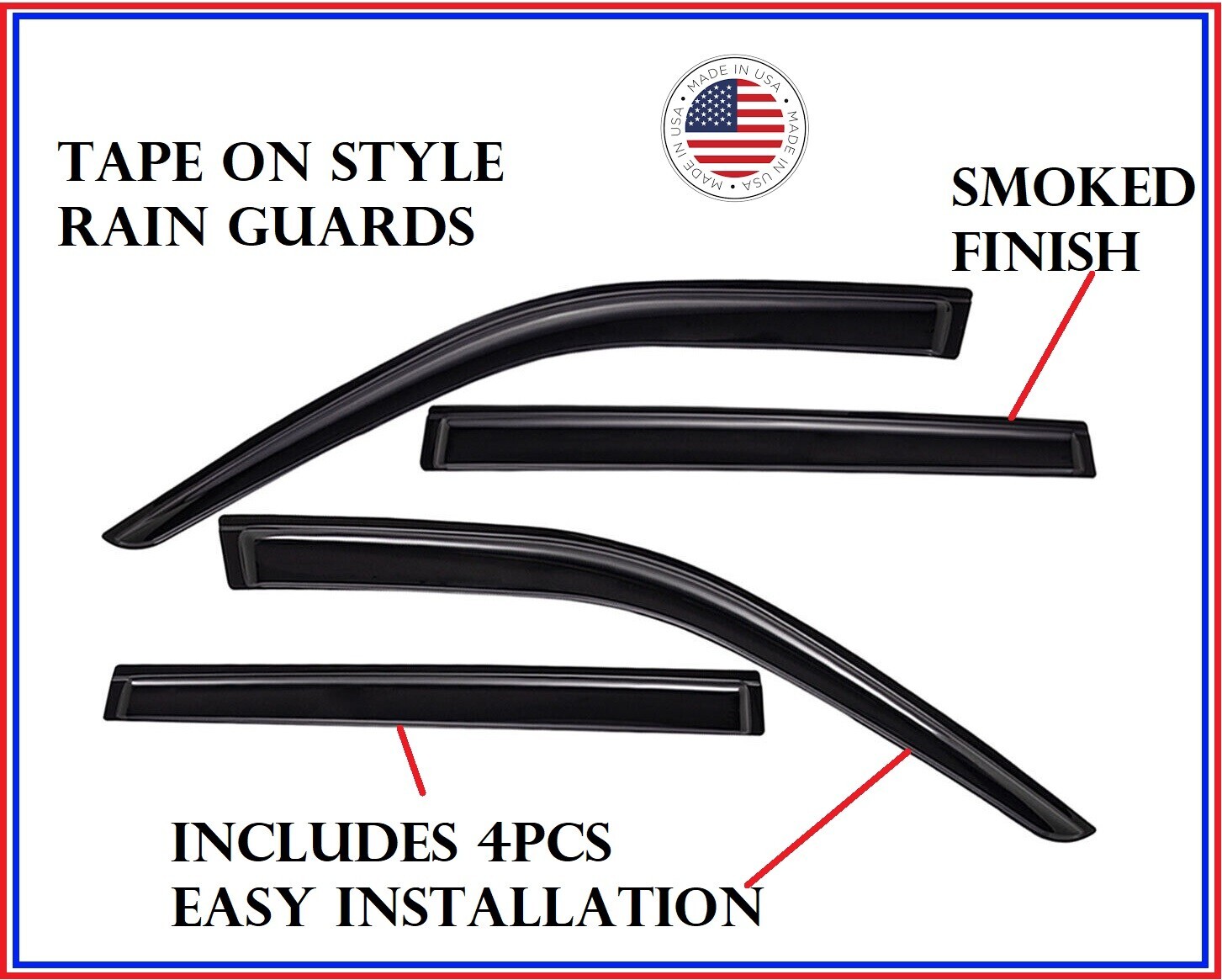 Fits Mercury Marauder 2003 SMOKED Window Visors Rain Deflector Guards