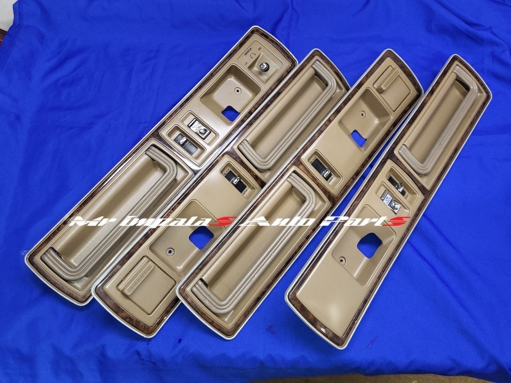 91 92 93 Buick Roadmaster door panel pull strap handle, bezel and switch set TAN