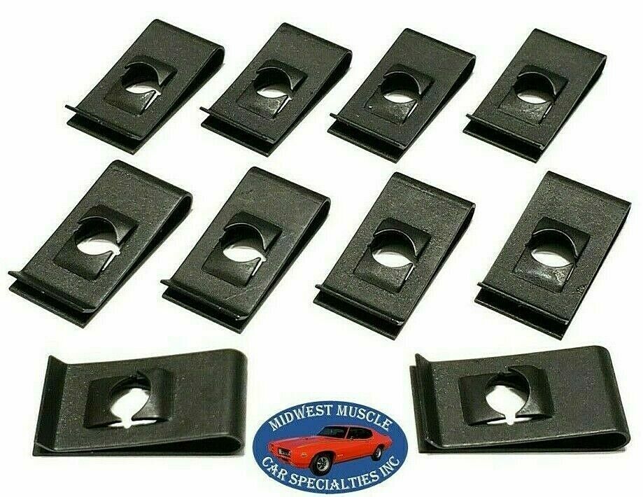 NOSR GM Body Fender Frame Grille Valance 1/4-20 Bolt U Clip Panel J Nut 10pcs S