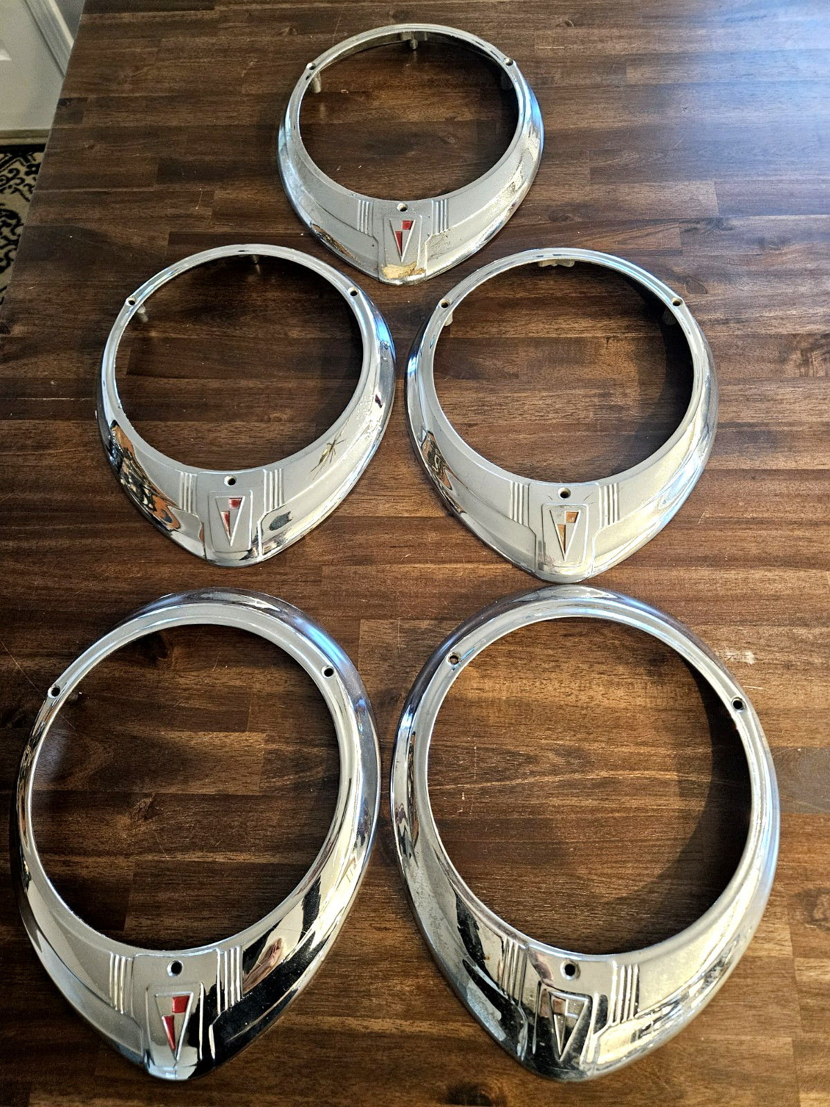 Vintage 1939 - 1941 Hudson Chrome Headlight Bezels Lot Of 5
