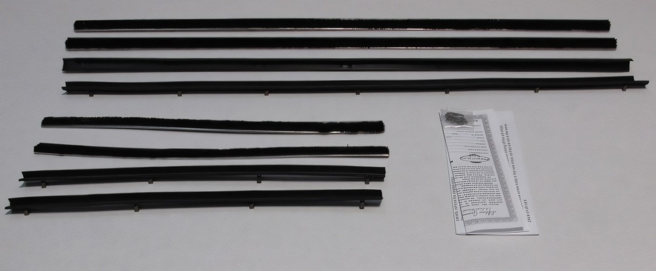Window Sweeps Weatherstrip for 1966-1970 Ford Falcon Tudor Black Front Rear