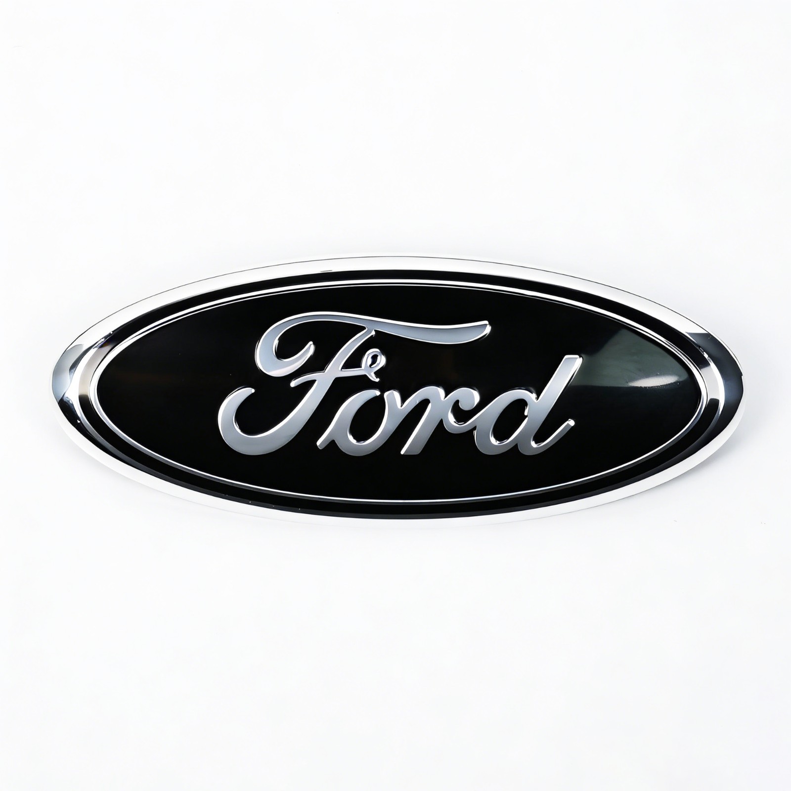 Black & Chrome Front Grille Tailgate 9 inch Oval Emblem For Ford F150 Logo Badge