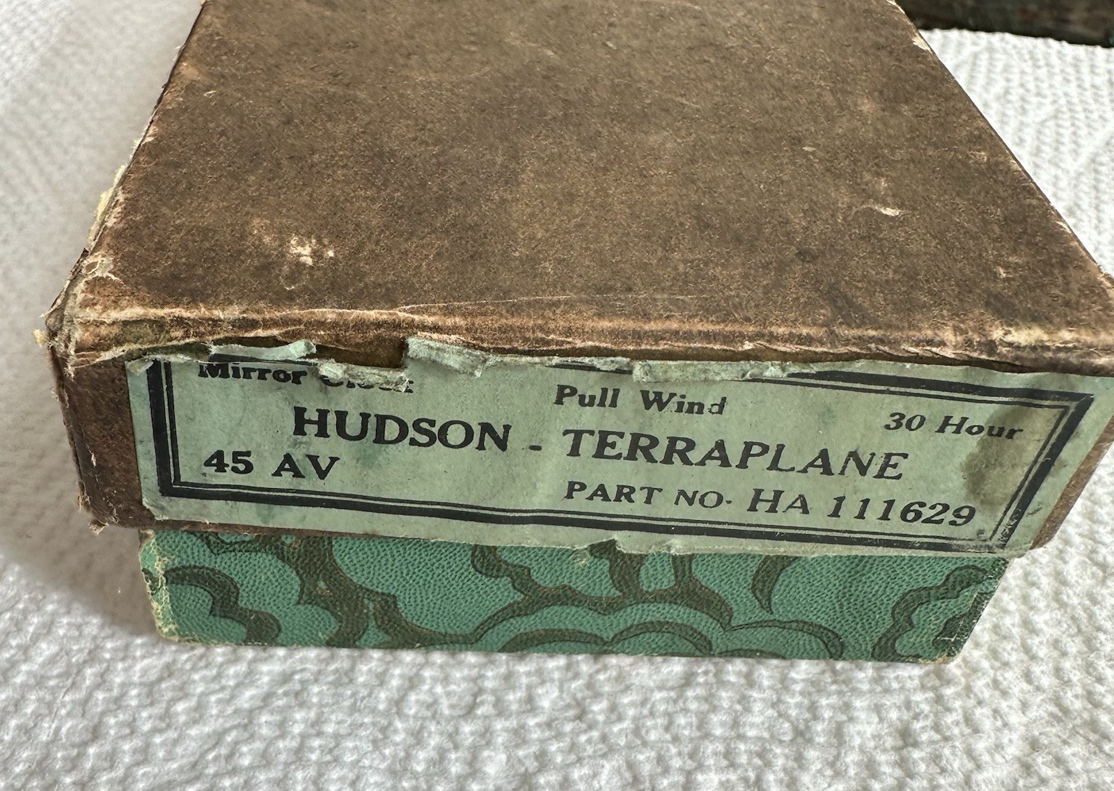 nos 1930’s Hudson/Terraplane  rear view mirror Clock